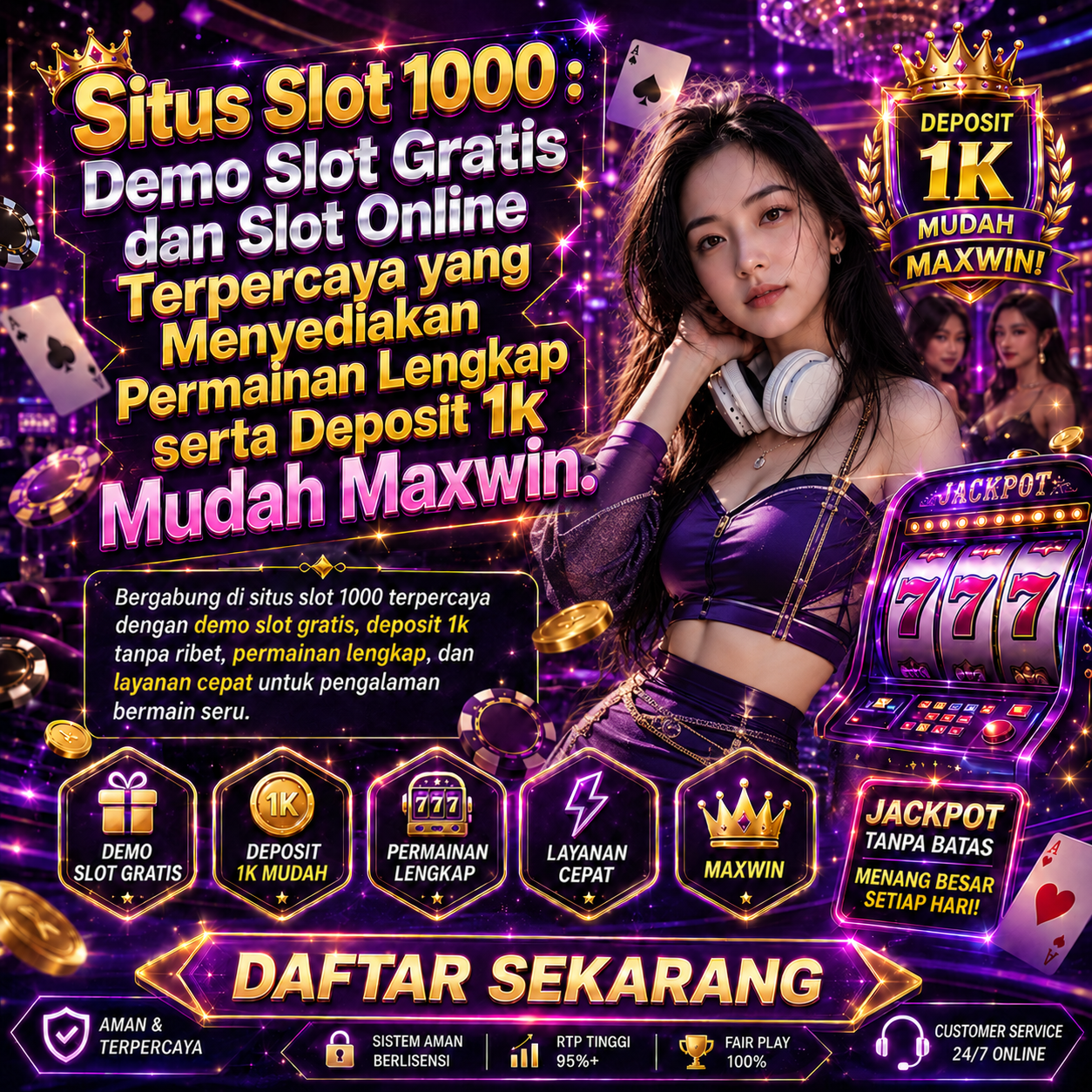 Situs Slot 1000 : Demo Slot Gratis dan Slot Online Terpercaya yang Menyediakan Permainan Lengkap serta Deposit 1k Mudah Maxwin.